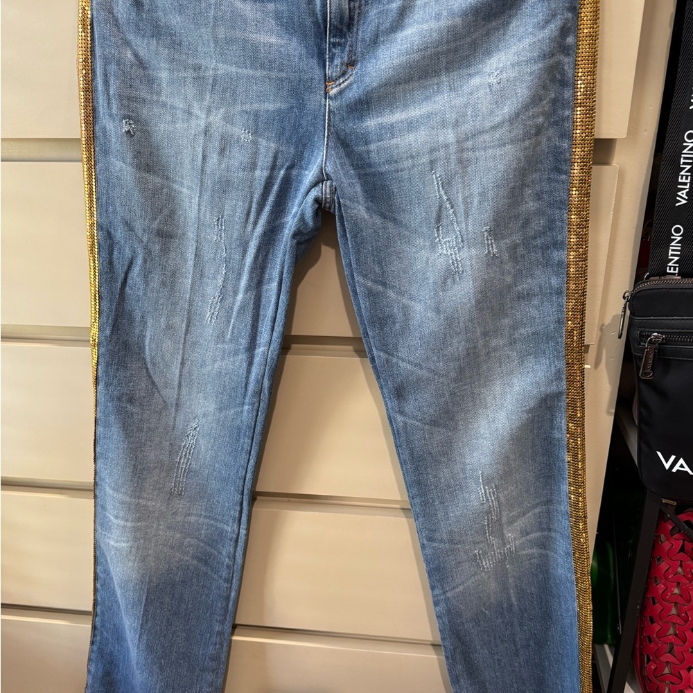 Roberto Cavalli Denim jeans with Gold Detailing - Picture 9 of 10